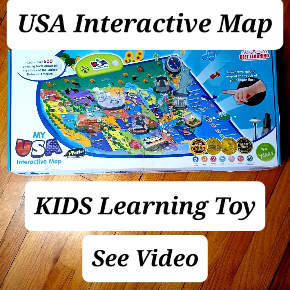 USA interactive Map learning toy for kids.